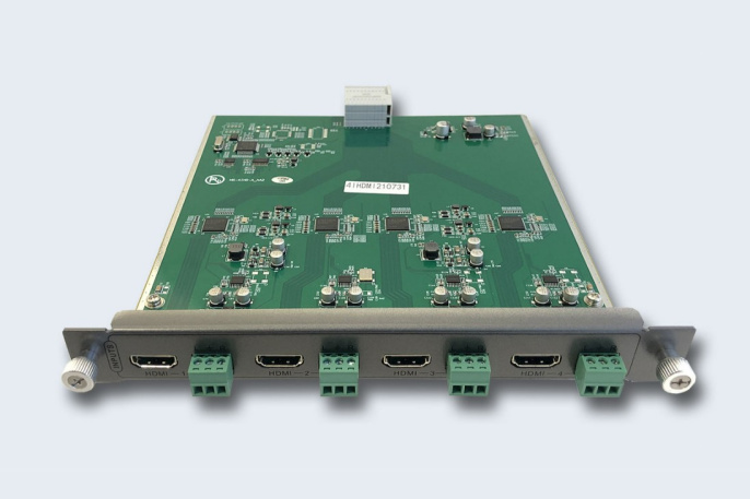 TNTv/TNT MMS-4HTI-HDMI Карта интерфейсная, HDMI, 4 внешних входных порта: HDMI, макс. разр: 3840x2160@30 Гц 4:4:4 ; для коммутаторов серии MMS-xxxxCSTW