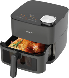 Аэрогриль Hyundai HYF-9085 8л 2000Вт темно-серый/серебристый