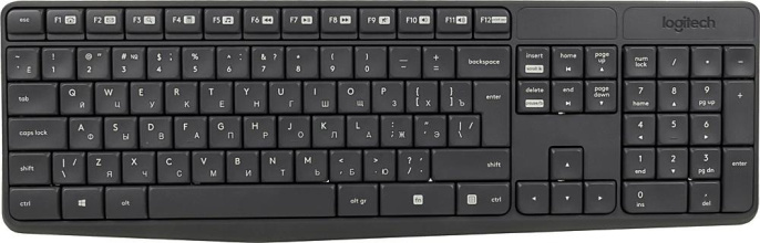 Комплект клавиатура+мышь Logitech MK235, USB, беспроводной, с гравировкой, серый [920-007949]