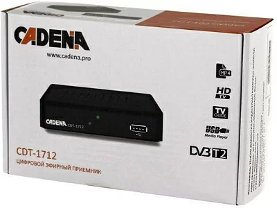 Ресивер DVB-T2 Cadena CDT-1712 черный