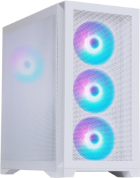 Корпус HAFF Glory Mini Air Белый материал: ABS-пластик, 1хUSB3.0, 2хUSB2.0, 1хType-C, HD AUDIO, Full MESH, без БП, максимальный размер МП: mATX, система охлаждения: 4x120mm ARGB
