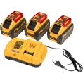 Набор Dewalt: 3 аккумулятора DCB547, Li-Ion, 18/54 В, 9/3 Ач и зарядное устройство DCB118, 18/54 В, 8 А, DCB118X3-QW