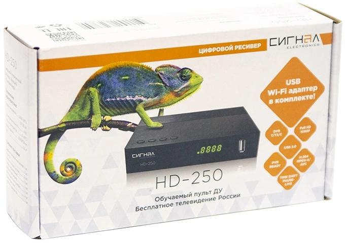 Ресивер DVB-T2 Сигнал Эфир HD-250, черный