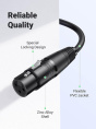 Кабель UGREEN AV130 20711 XLR Cannon Male to Female Microphone Extension Audio Cable. Длина: 3 м. Цвет: черный (20711_)