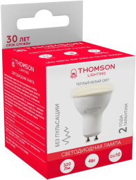 Лампа светодиодная Thomson TH-B2103 4Вт цок.:GU10 рефлек. 220B св.свеч.бел.теп. MR16 упак.:1шт