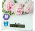Весы кухонные Vitek VT-2414, белый/цветы