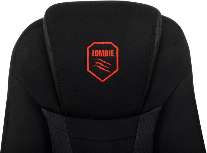 Кресло игровое ZOMBIE 200, на колесиках, ткань/экокожа, черный [zombie 200 b]