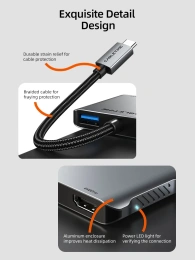USB-концентратор CABLETIME CB76G (CT-HUBM1-AG) 4-в-1 4K 60 Гц MST USB C к двойному HDMI HUB - Gray