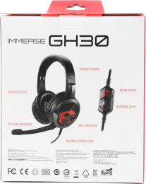 Наушники с микрофоном MSI Immerse GH30 черный 1.5м накладные оголовье S37-2101010-SV1