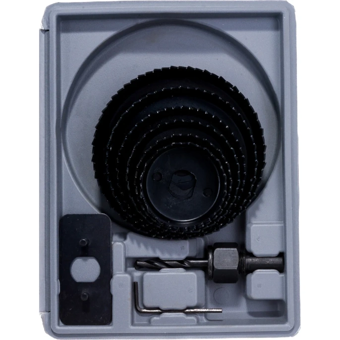 Пилы кольцевые по дереву набор 8 предметов в кейсе 51-57-67-76-88-102 мм Кедр 078-0108 28707