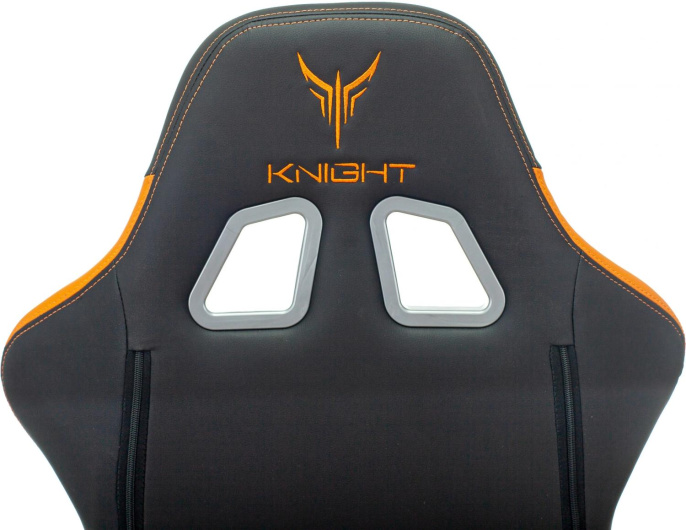 Кресло игровое Knight Armor черный/оранжевый ромбик экокожа с подголов. крестов. металл