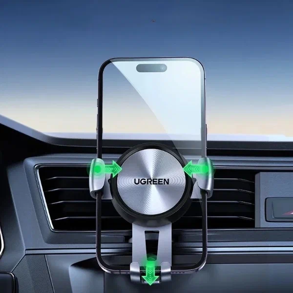 Подставка-держатель UGREEN LP130 (50564) Gravity Drive Air Vent Mount Phone Holder на вентиляционную решетку автомобиля. Цвет: серый космос