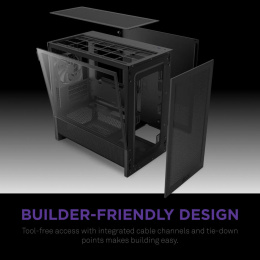 Корпус без блока питания Case NZXT H3 Flow 2025 , Midi-Tower, TG, 1x120mm, 1xUSB-A 3.2 + 1xUSB-C 3.2, mATX, mITX Black (CC-H31FB-01)