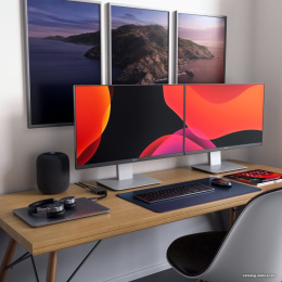 Адаптер Satechi Type-C Dual HDMI Adapter для MacBook с двумя портами USB-C. Порты 2 x HDMI 4K 60Hz, 1 x USB-C PD. Цвет серый космос. (ST-TCDHAM)