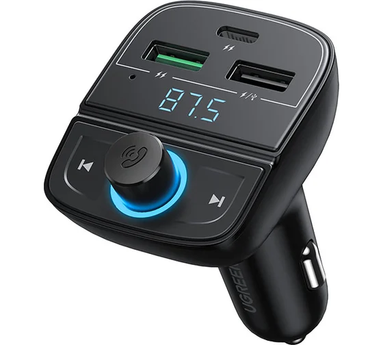 Зарядное устройство автомобильное UGREEN CD229 (80910) FM&Bluetooth Transmitter&Car Charger + TF Slot. Цвет: черный