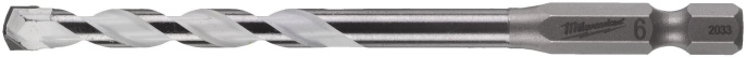 Сверло Milwaukee 6x100 мм HEX (4932471096) (для использования с ударными шуруповертами и всеми типами инструментов с трехкулачковым патроном, позволяет сверлить бетон, кирпич, черепицу, газобетонные блоки, тонкий металл, алюминий, керамическую плитку от м