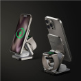 Беспроводное зарядное устройство Momax Q2.Mag Go Титановый UD31L магнитный, Qi2, 15W, 5-12 В, 3 А, материал: алюминий