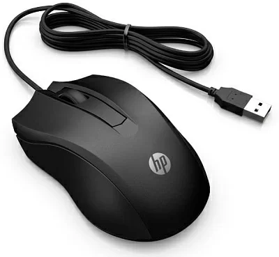 Мышь HP 100 черный оптическая USB