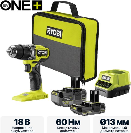 ONE + / Дрель-шуруповерт ударная RYOBI RPD18C1-242S