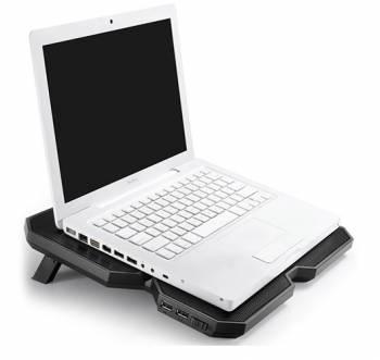 Подставка для ноутбука DeepCool Multi Core X6, 15.6", 380х295х24 мм, 2хUSB, вентиляторы 4 х 900г, черный [dp-n422-mcx6]