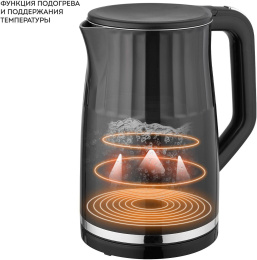 Чайник электрический GALAXY LINE GL 0337, 1.7л, металл/пластик