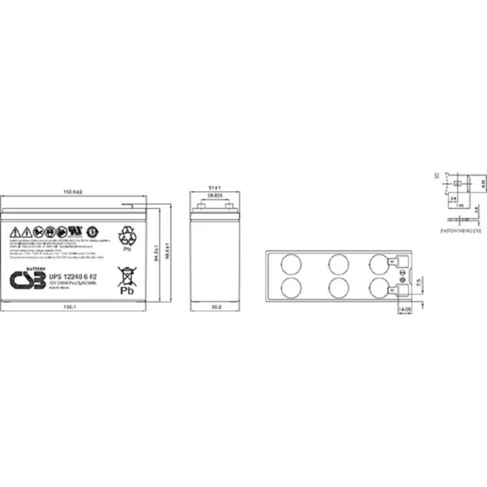 CSB Батарея UPS122406 F2