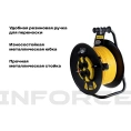 Силовой удлинитель на катушке Inforce 4 гнезда, с/з ПВС 3х1,5 16A 50м IP44 GRANITE ZG 09-15-06