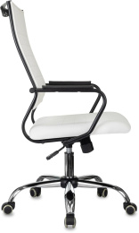 Кресло руководителя Бюрократ CH BALANCE SL, экокожа, до 150кг, топ-ган, фиксированные подлокотники,  белый