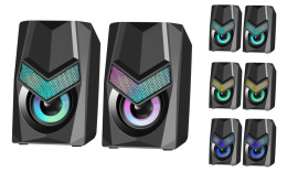 Колонки 2.0 Defender Solar 1 6Вт, подсветка, питание от USB 65401