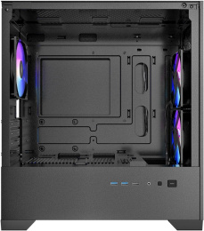Корпус Azza AEROHEX-M черный без БП mATX 8x120mm 2x140mm 1xUSB2.0 2xUSB3.0 audio bott PSU (CSAZ-203A03M)