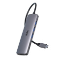 NETAC USB HUB Переходник Netac WF14 WF14GYCN USB Type-A 3.0 x 3, HDMI 4K@30Hz, SDXC, microSDXC, Серебристый