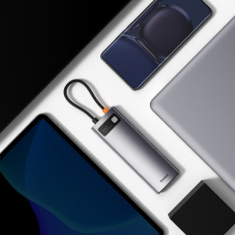 Док-станция Baseus WKWG070013 Metal Gleam Series 4-in-1 Multifunctional Type-C Gray; вход: Type-C; порт: USB3.0*4