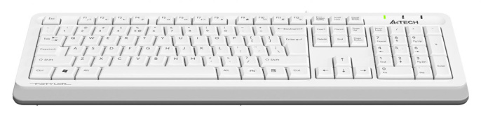 Клавиатура A4TECH Fstyler FKS10, USB, мембранная,  белый/серый [fks10 white]