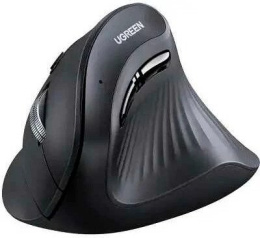 Беспроводная компьютерная мышь вертикальная UGREEN MU008mini 85765 Dual-mode Wireless Vertical Mouse 2.4 GHz&BT. Цвет: черный (85765_)