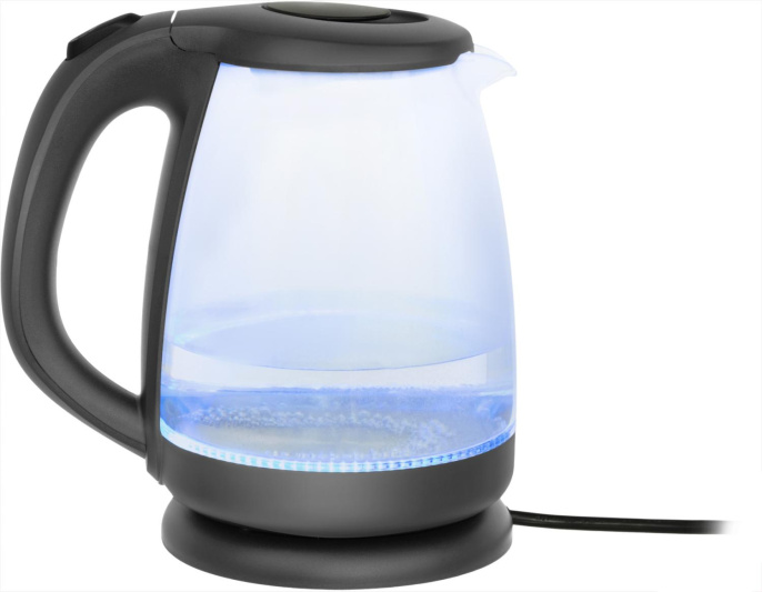 Чайник электрический Hyundai HYK-G1003 1.7л. 2200Вт серый корпус: стекло/пластик