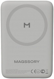 Мобильный аккумулятор Magssory PBN013t 10000mAh QC/PD 15W 3A USB-C беспров.зар. титановый