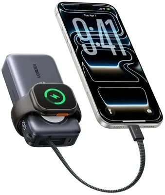 Внешний аккумулятор UGREEN PB527 55434B 10000mAh Power Bank 30W с магнитной зарядкой. Цвет: серый космос