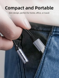 Удлинительный кабель CABLETIME CP79G (CT-C160-PU31-CMAU(D)-AS0.1) 0.1 м, ЦИФРОВОЙ *USB C TO AUDIO, черный