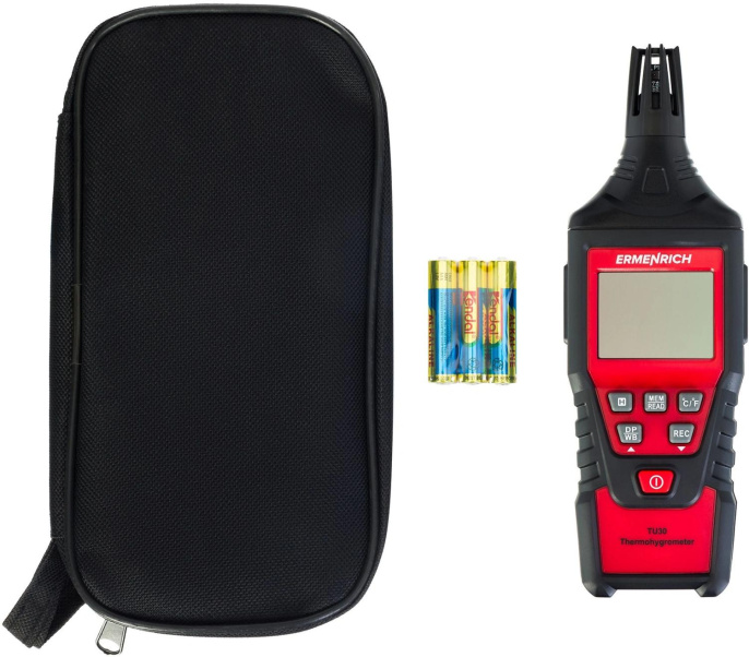 Термогигрометр Ermenrich Wett TU30 портативный черный/красный 82960