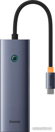 Хаб Baseus BS-OH109 UltraJoy Series 4 порта (Type-C to USB3.0*3+RJ45*1) Space Grey (B0005280A813-00)