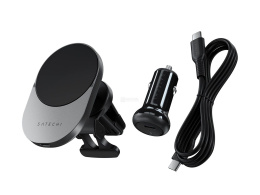 Автомобильное беспроводное зарядное устройство Satechi Qi2 Wireless Car Charger 15W. Цвет: серый космос