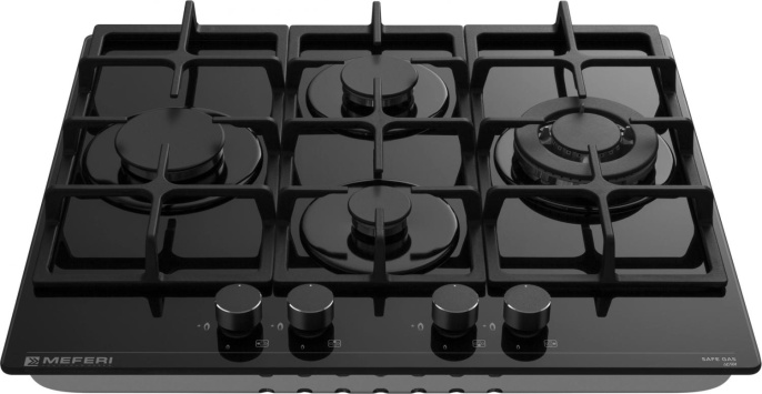 Газовая варочная поверхность Meferi Glass Ultra MGH604 черный