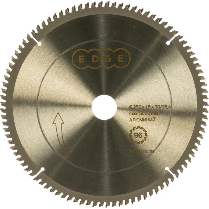 Диск пильный по алюминию 250х30/25,4, 96 зубьев EDGE by PATRIOT 810010028