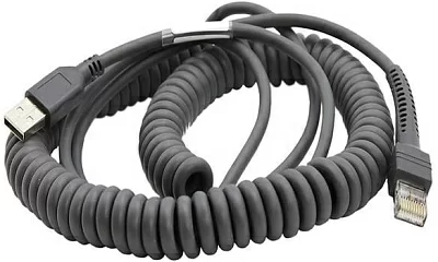 Кабель интерфейсный Zebra ASSY:Cable - Shielded USB: Series A, 9ft. (2.8m), Coiled, BC1.2 (High Current), -30°C