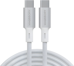 Кабель Magssory Link C CBL021 USB-C 2.4м Белый CBL021w магнитный, 240 Вт, Quick Charger, Power delivery