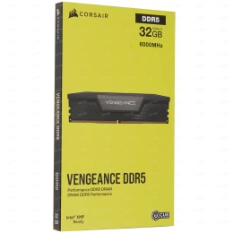 Модуль памяти CORSAIR Vengeance Black CMK32GX5M2B6000C38 32GB 6000МГц DDR5 CL38 DIMM Kit of 2x16GB XMP 3.0