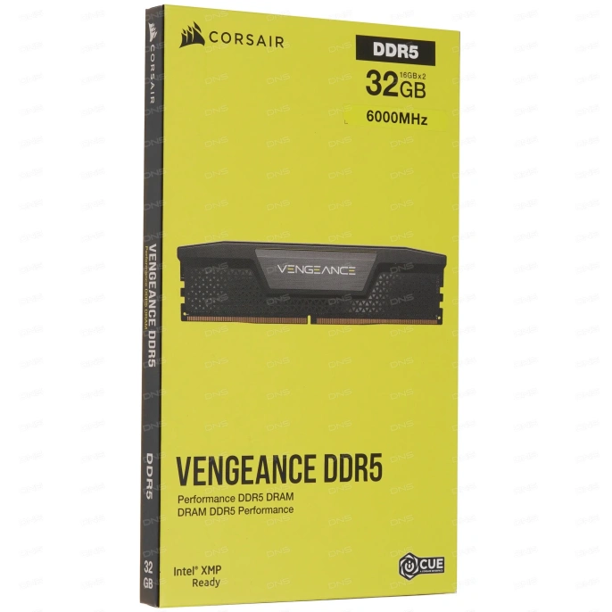 Модуль памяти CORSAIR Vengeance Black CMK32GX5M2B6000C38 32GB 6000МГц DDR5 CL38 DIMM Kit of 2x16GB XMP 3.0