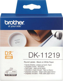 Картридж Brother DK11219, 12мм,  черный шрифт, белый фон,  DK11219