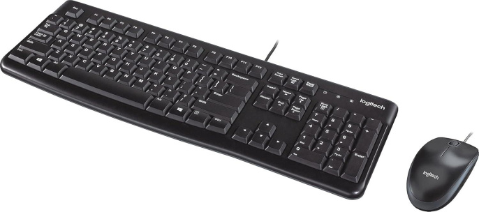 Комплект клавиатура+мышь Logitech MK120, USB, проводной, с гравировкой, черный [920-002589]