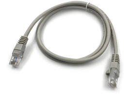 Патч-корд KINGPRICE KP-PC-c5e-1m-g литой (molded), UTP, кат.5E, 1м, 4 пары, 26AWG,  алюминий омедненный,  многожильный,  серый